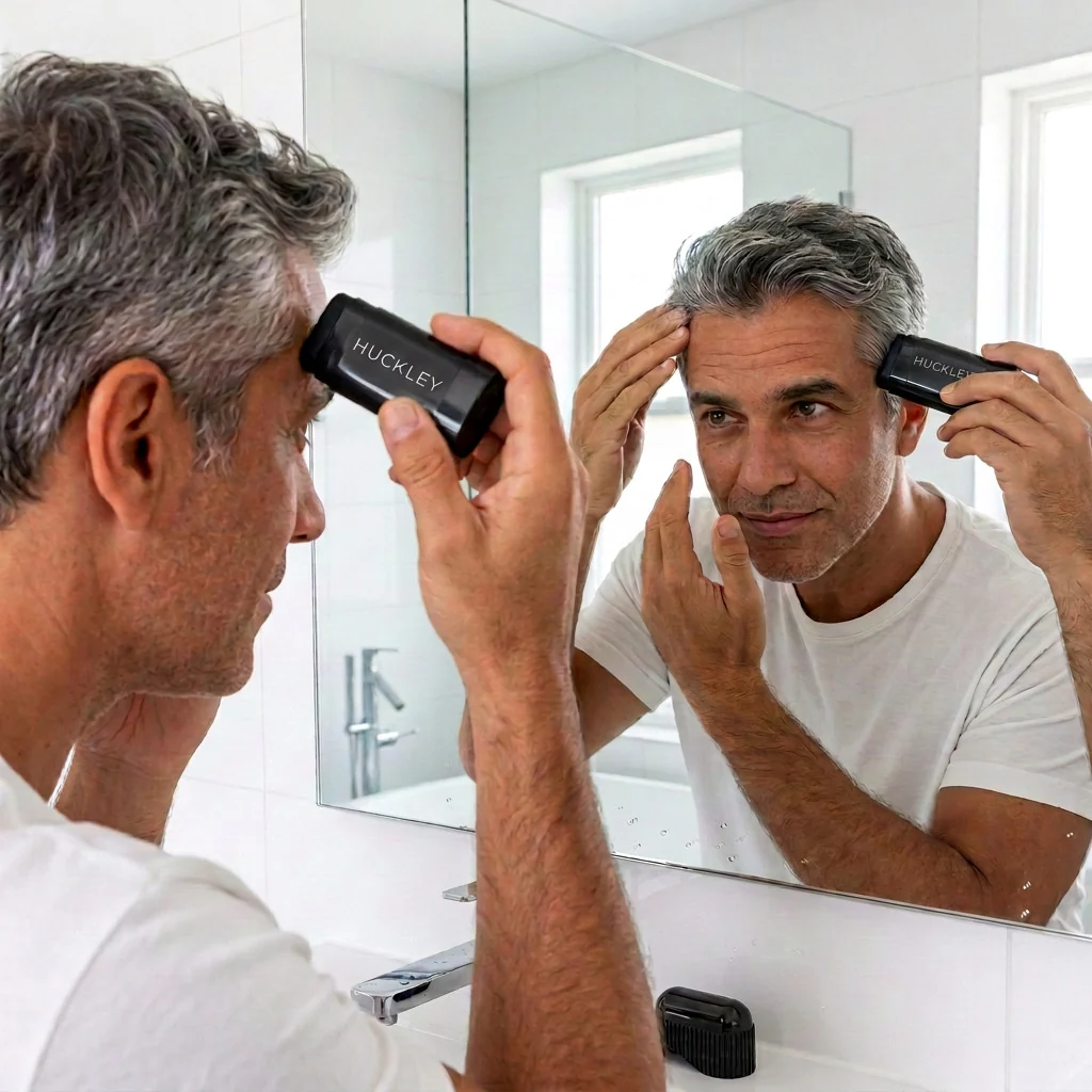 Aplicação do Bastão Hair na têmpora